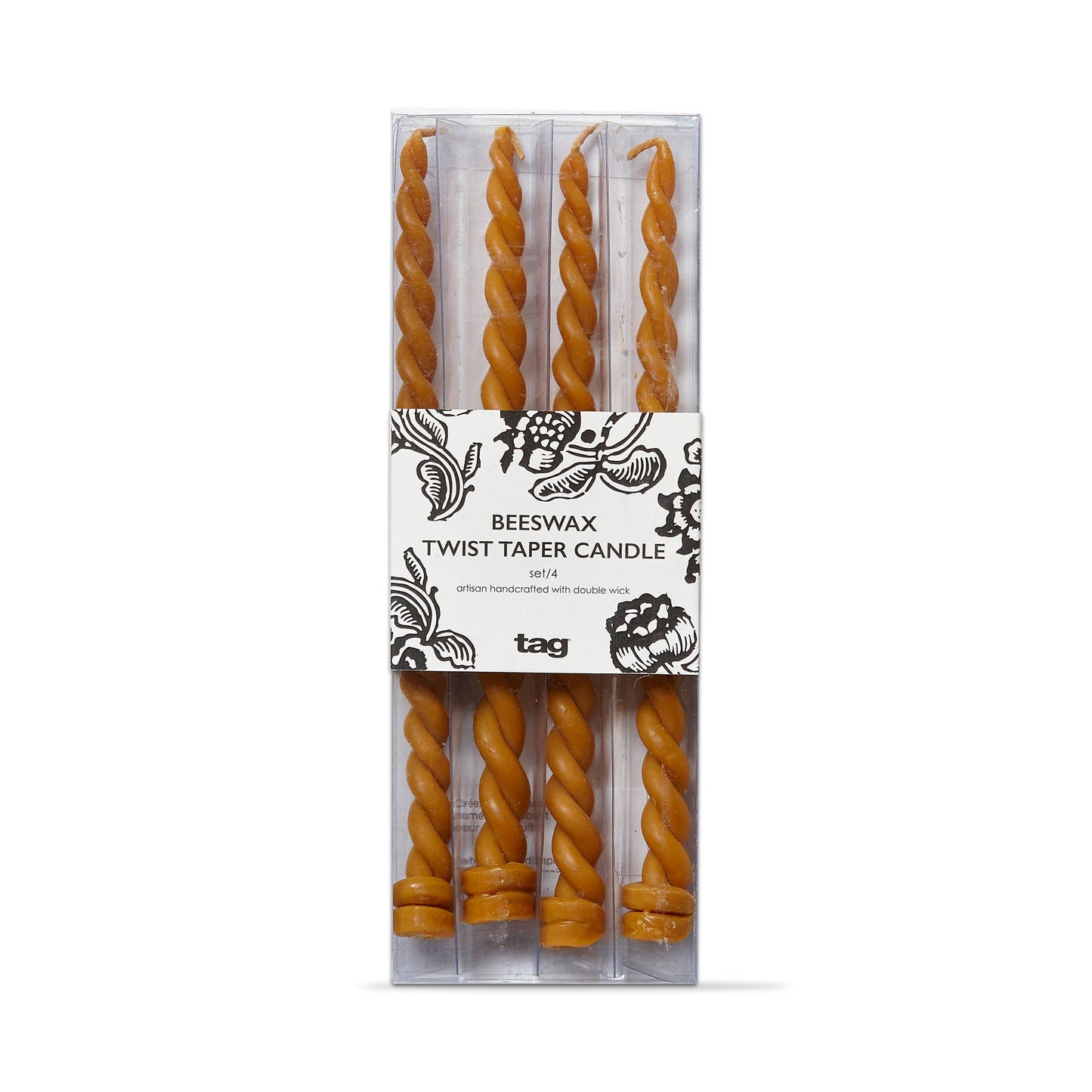 Tapered Candle- Twin Flame Twisted Beeswax