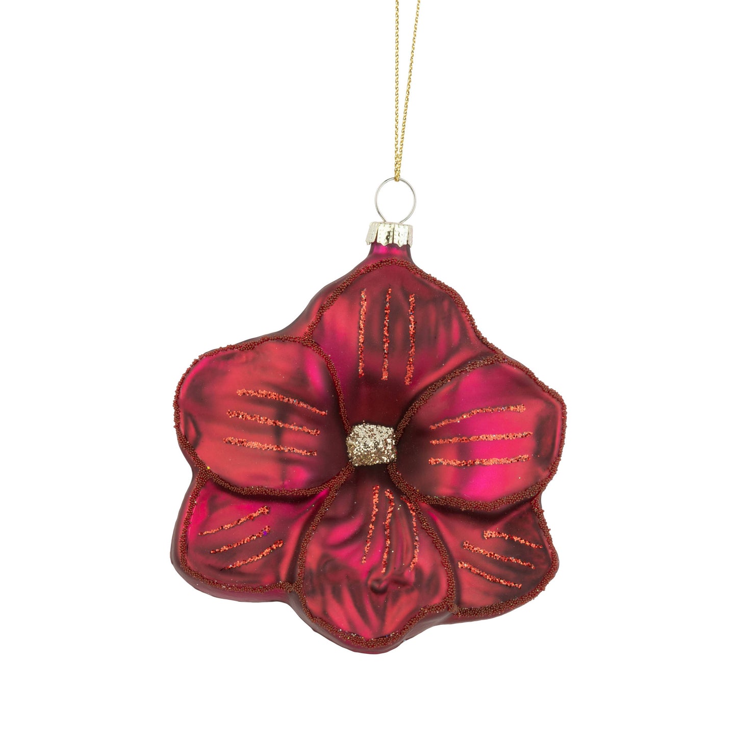 Ornament- Glass Hibiscus