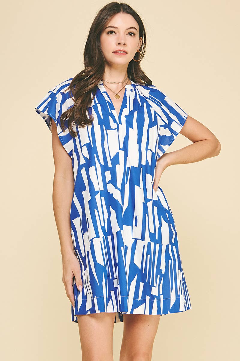 PRINT MINI TUNIC DRESS