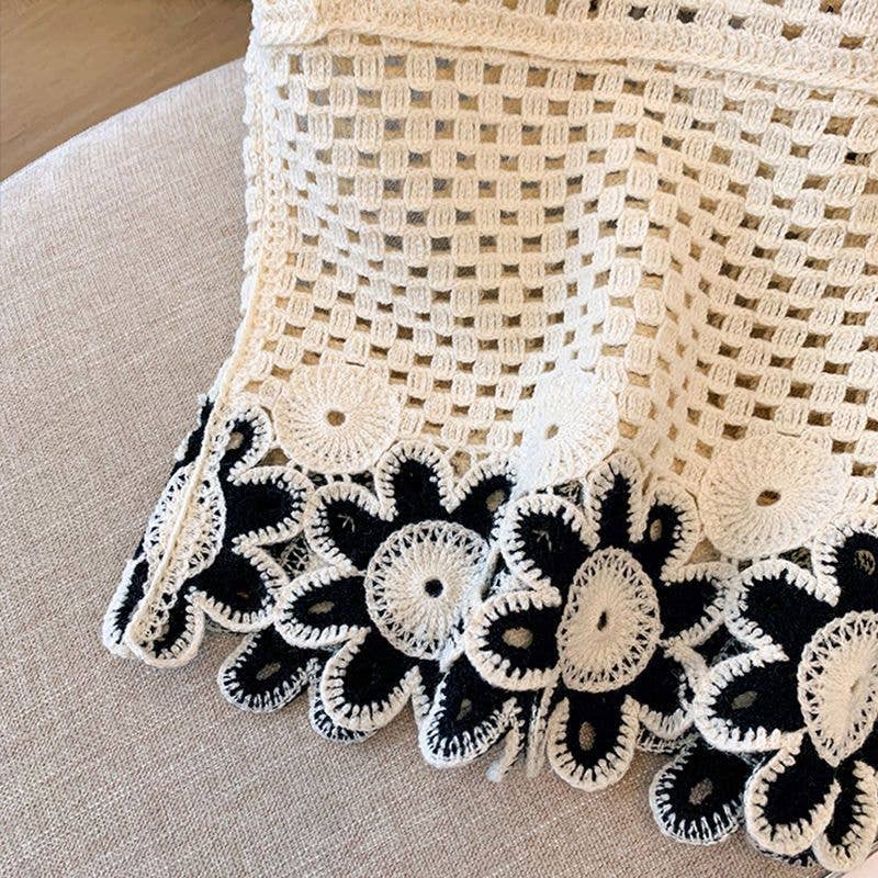 Floral Crochet Knit Tank Top