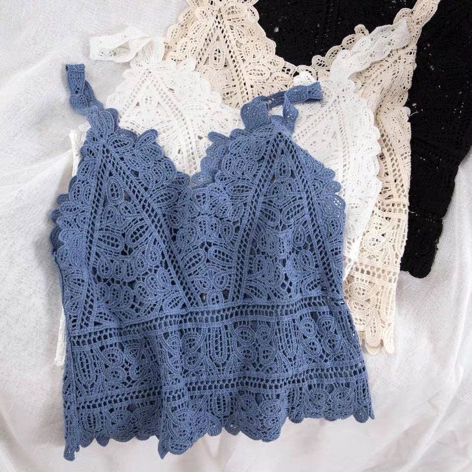 Boho Lace Crochet Halter Top