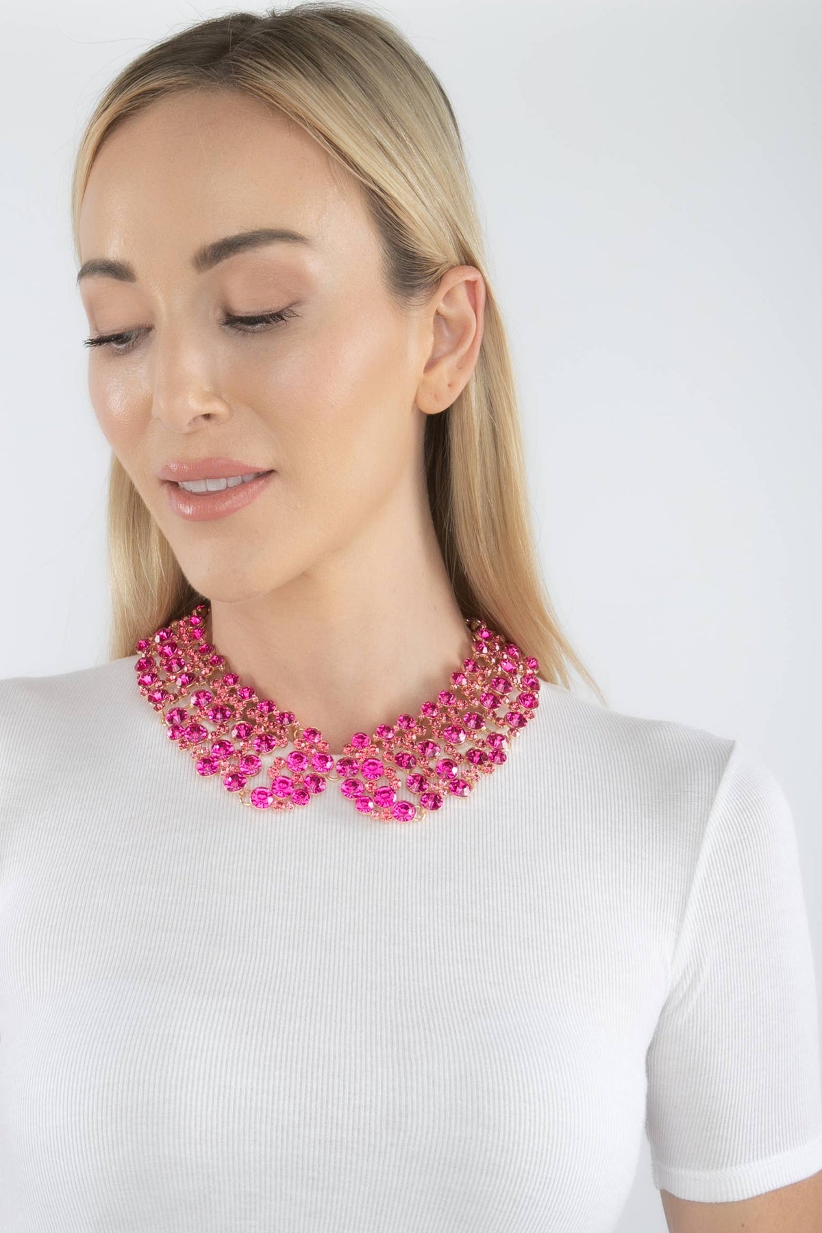 Necklace - Statement, Diana Collar, Pink