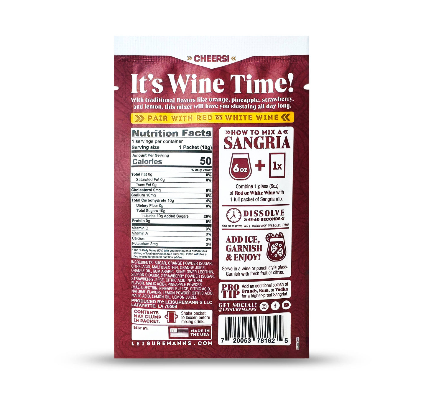 Cocktail Mixer - Sangria Single Serve