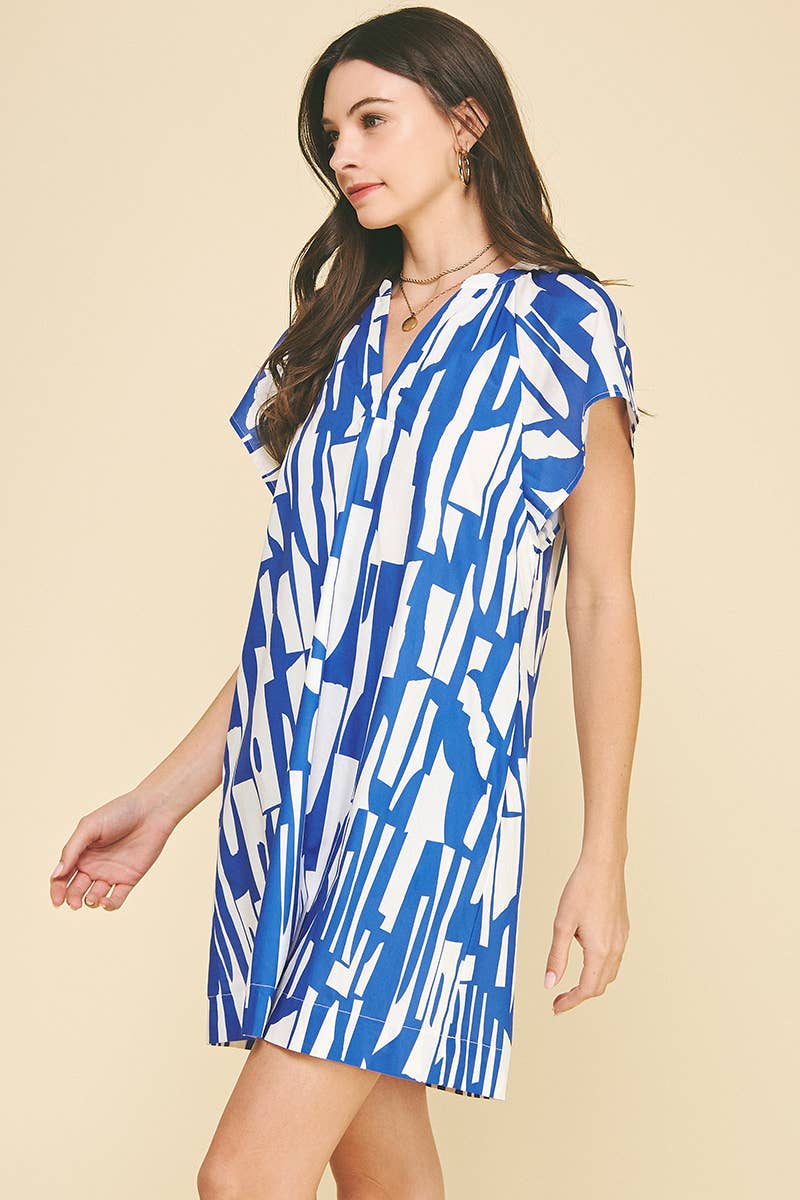 PRINT MINI TUNIC DRESS
