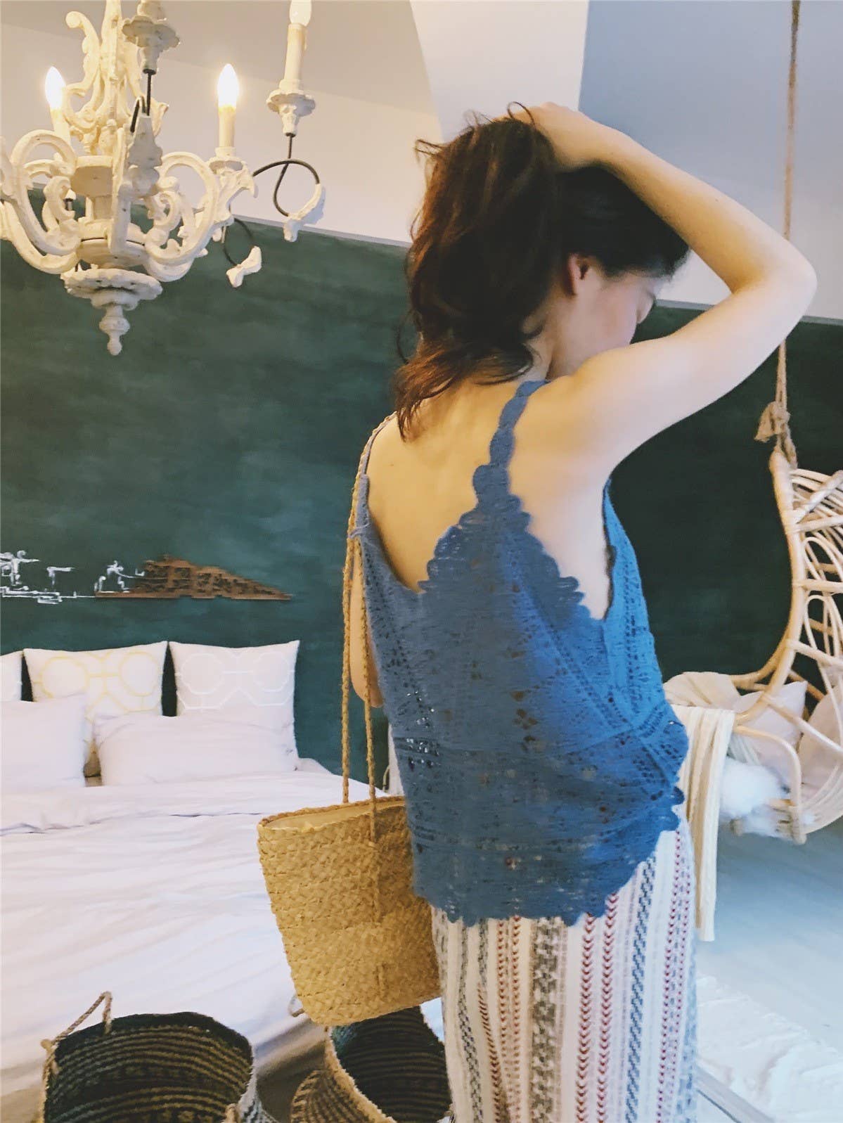 Boho Lace Crochet Halter Top
