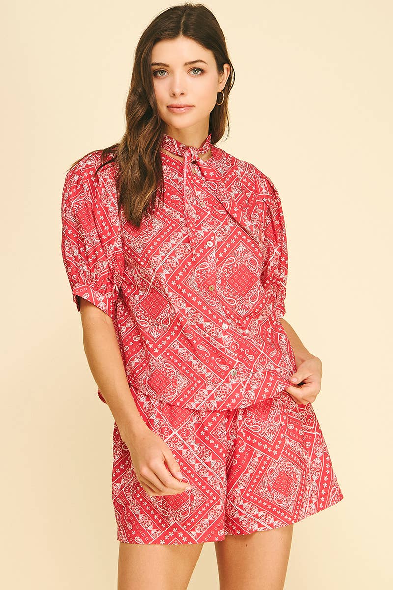 Short- Bandana Wide Print