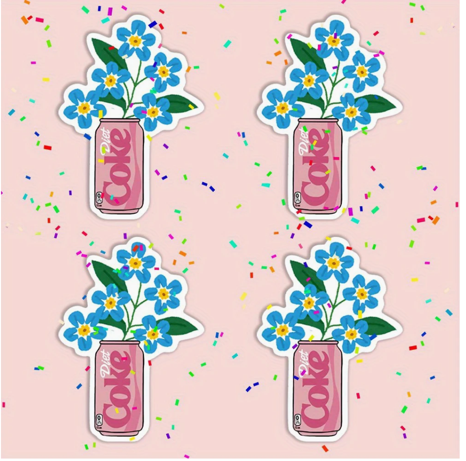 Sticker- Diet Coke Flower Can
