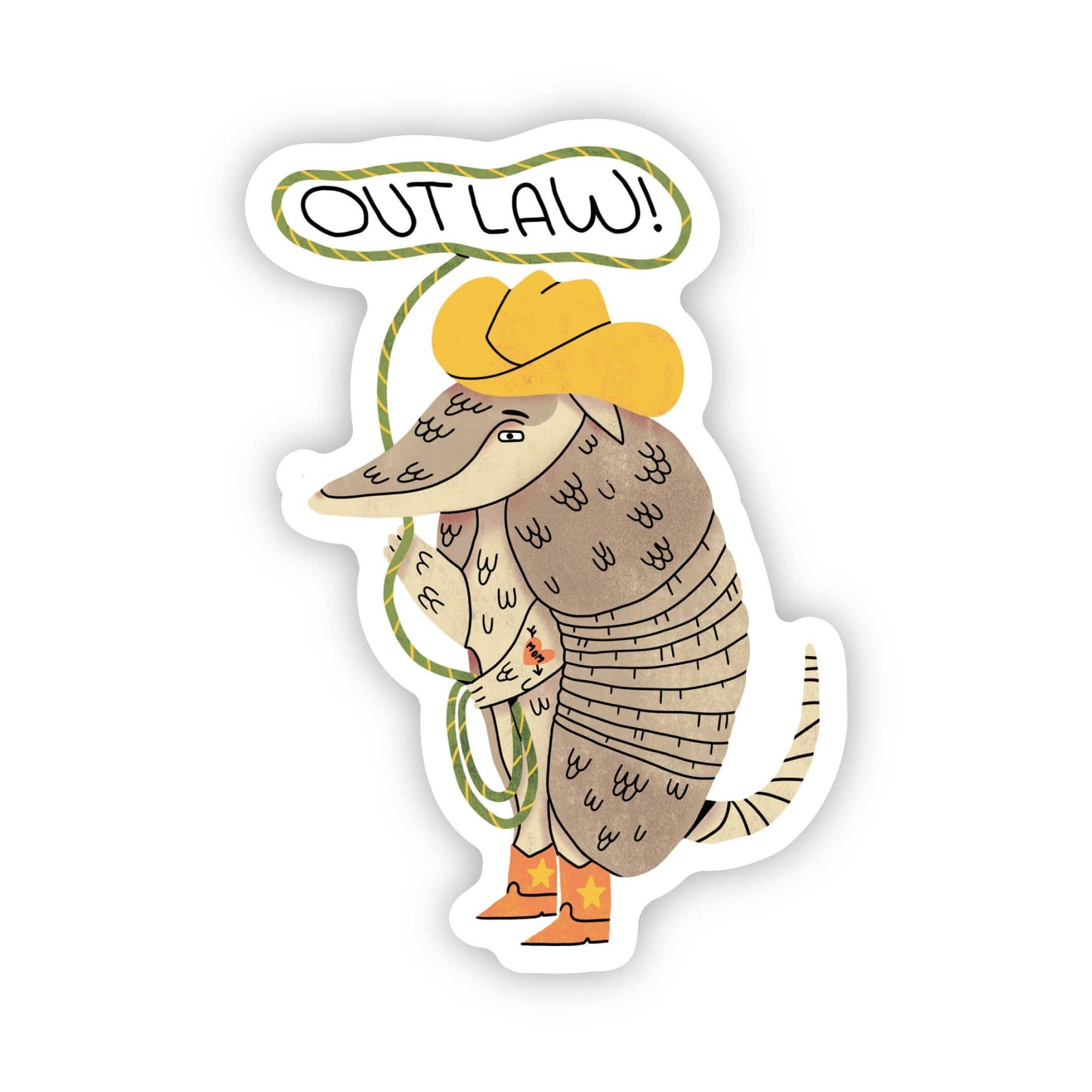 Sticker - Armadillo Outlaw In Boots