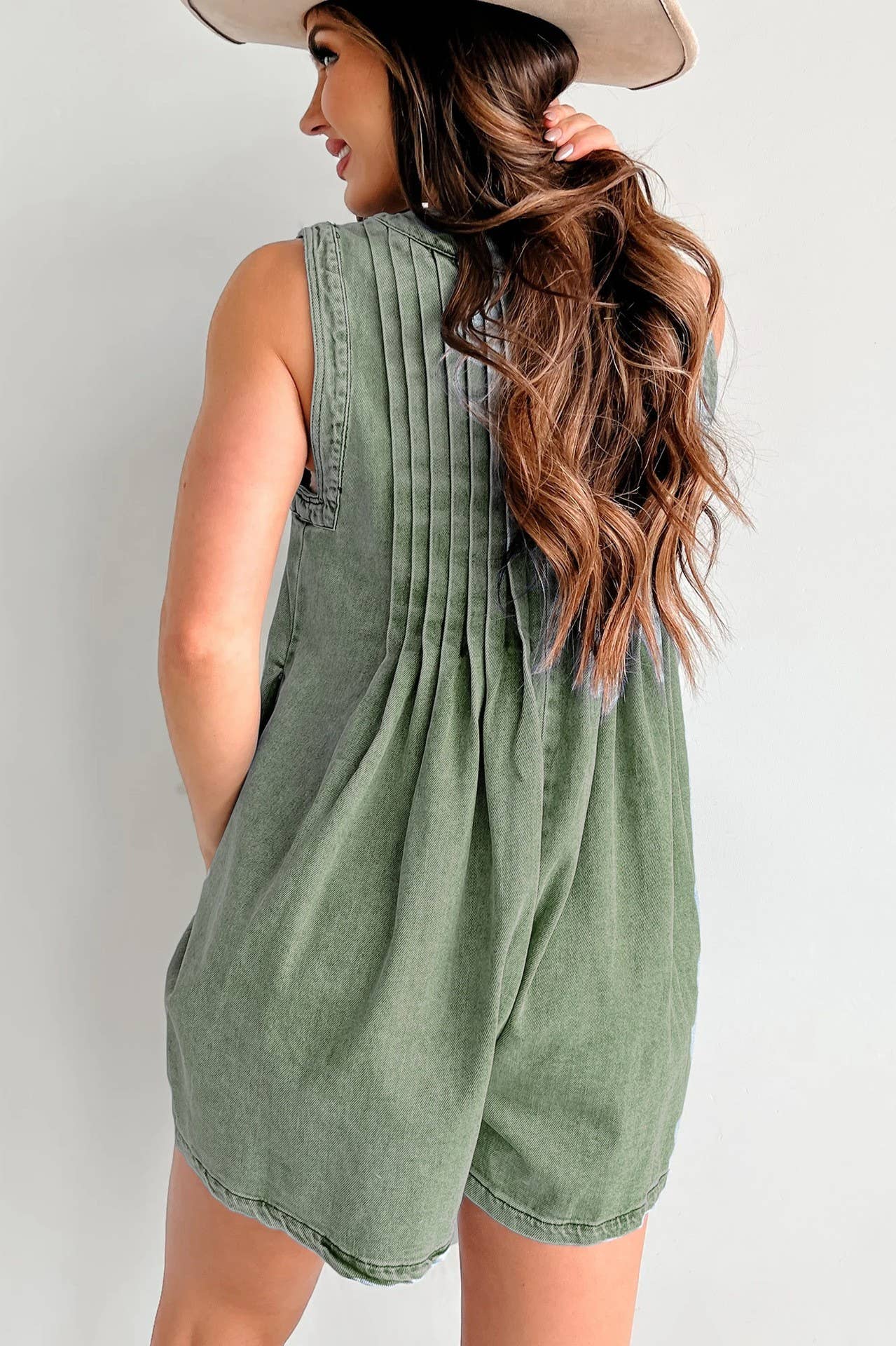 Sleeveless Top & Shorts Denim Jumpsuit