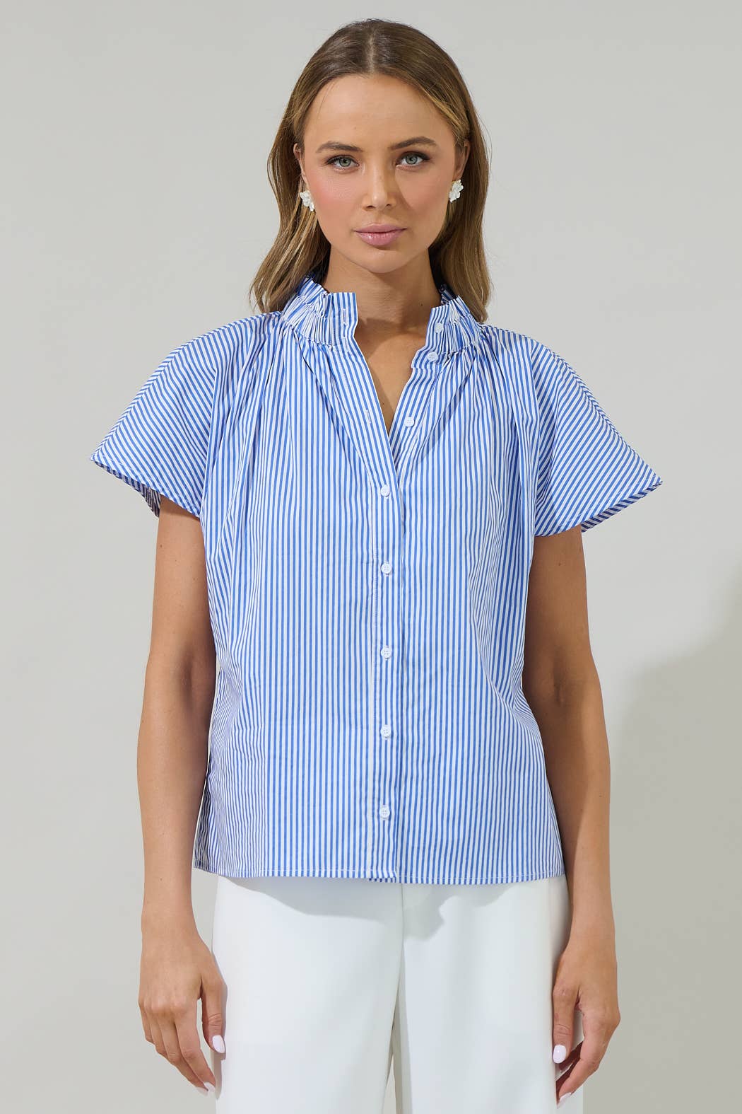 Top - Sherah Striped Patma Mock Neck