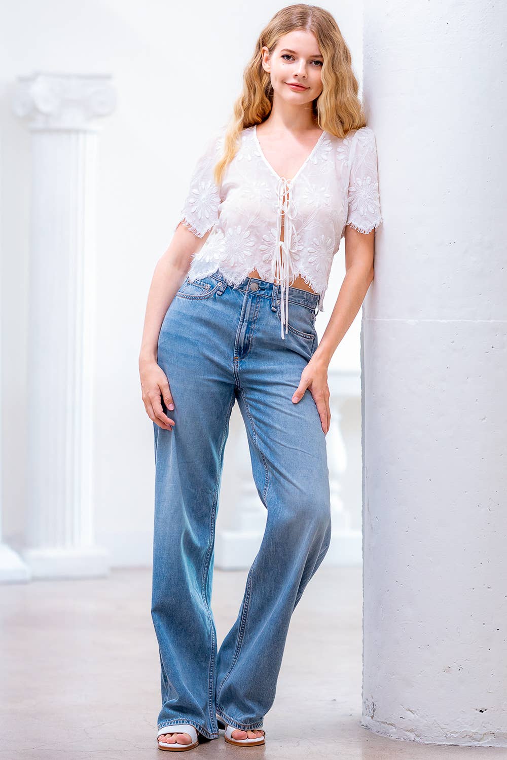 Top -Lace Tie Front