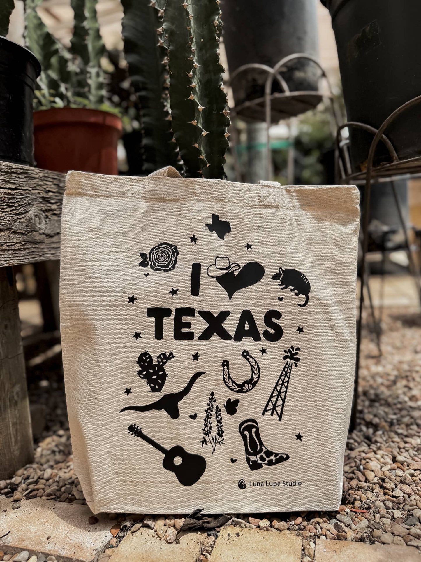 I Love Texas Canvas Tote Bag