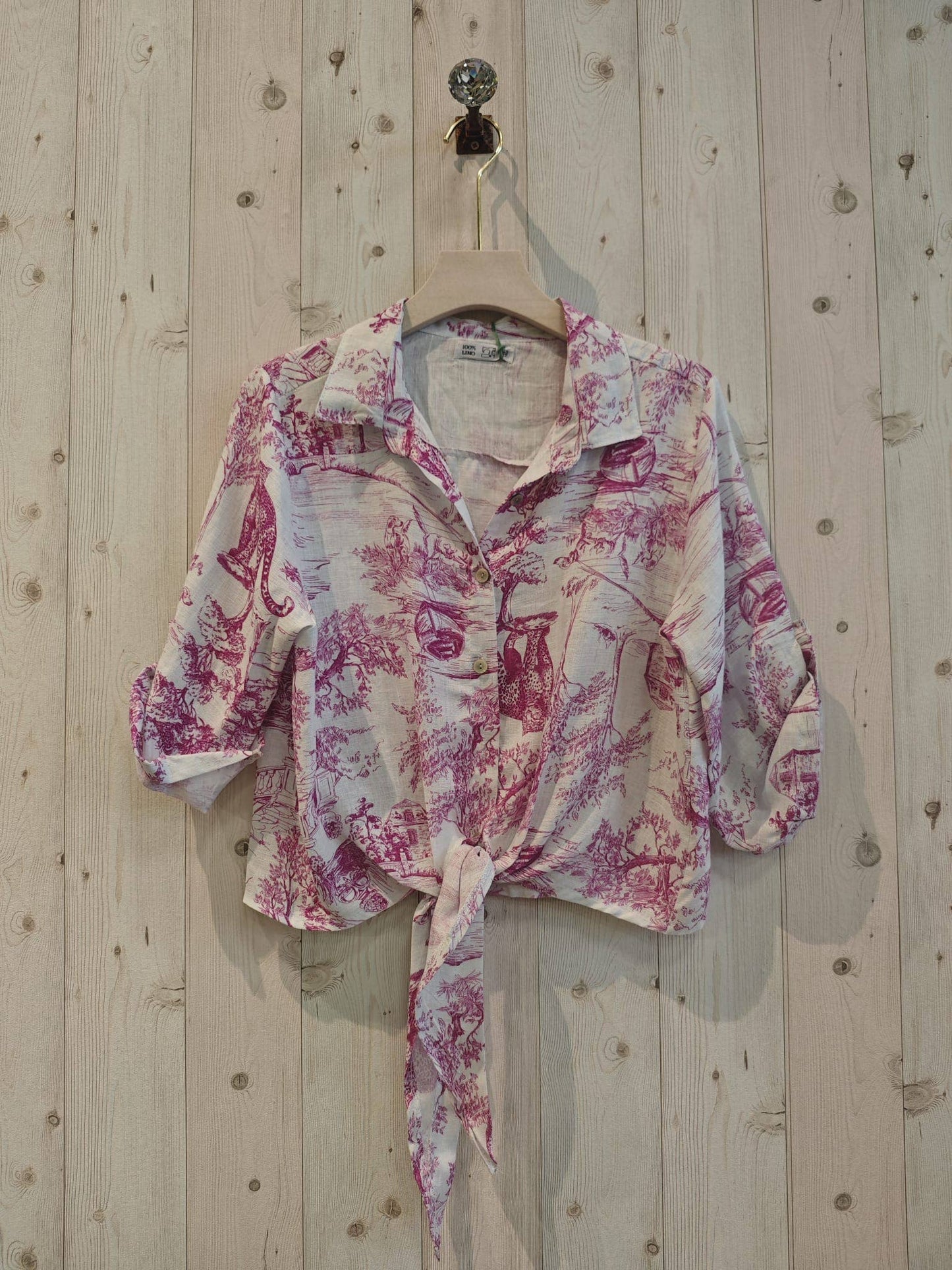 Shirt - Knotted Print Linen