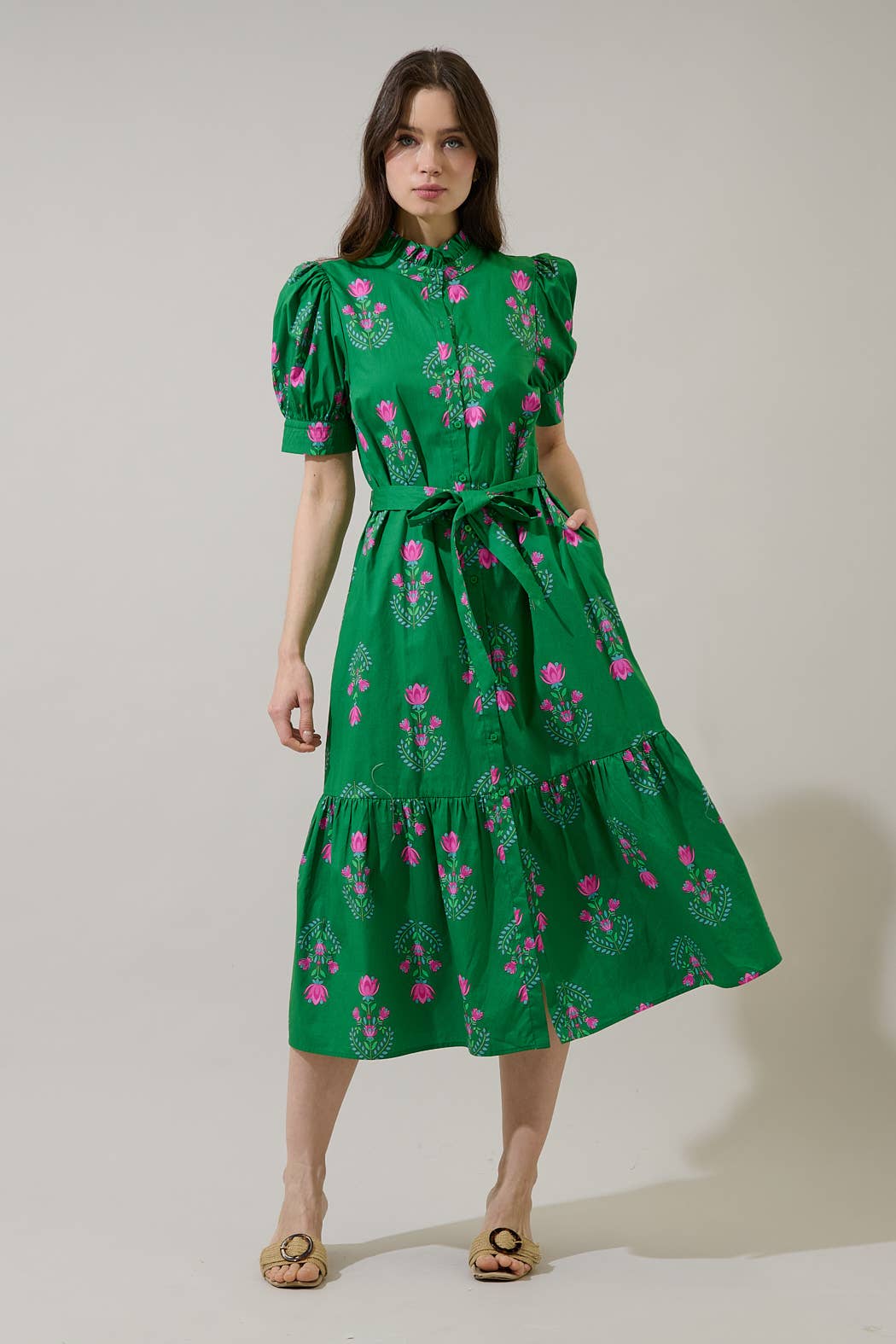 Dress - Saura Floral Giles Button Up