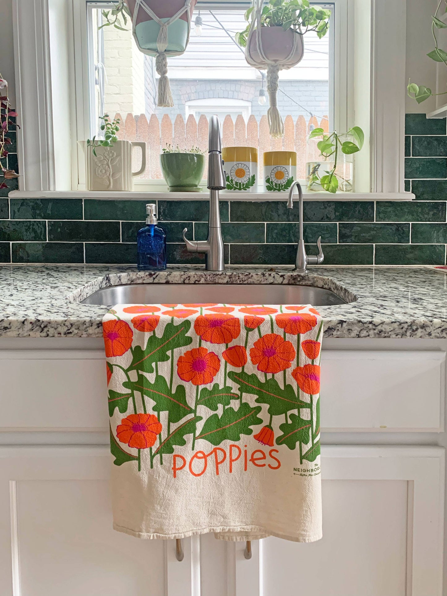 Tea Towel + Sponge Cloth Set - Poppy