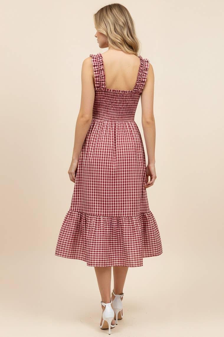 Dress- Gingham Tiered