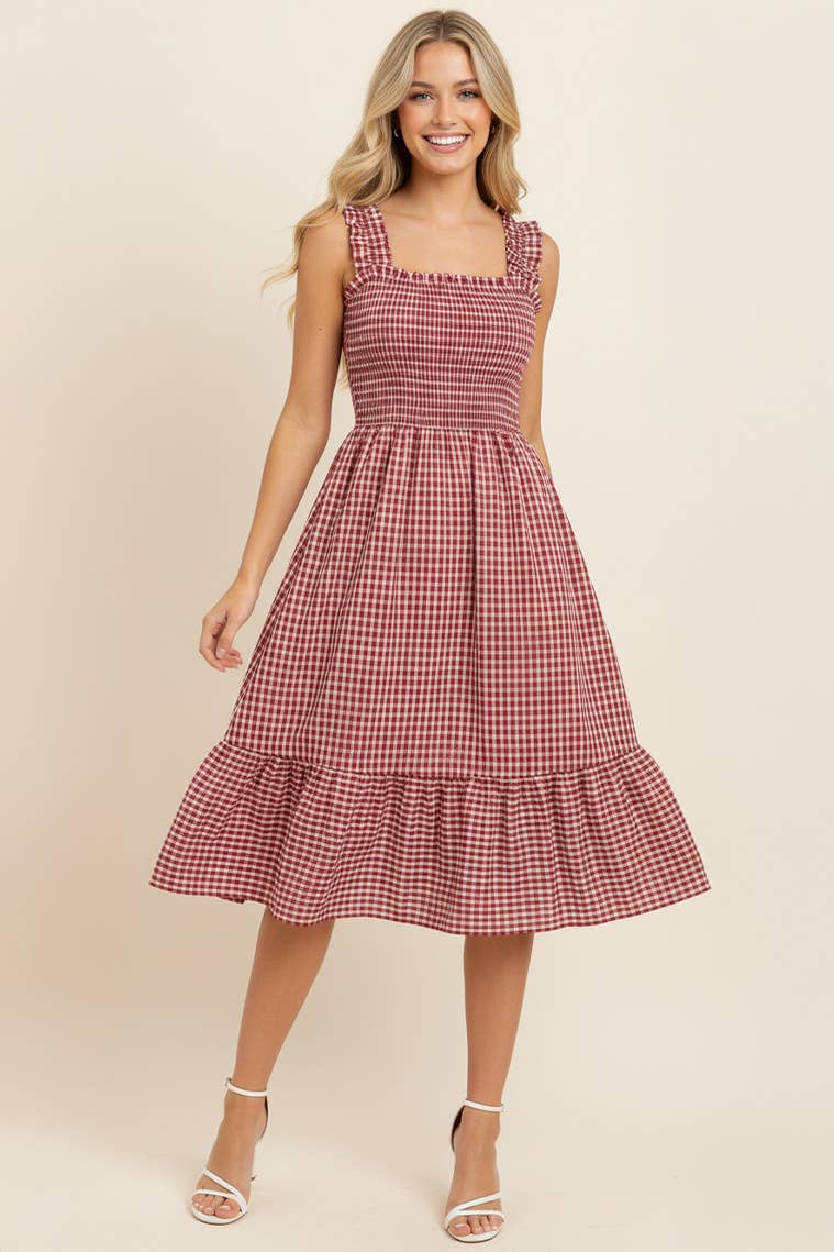 Dress- Gingham Tiered