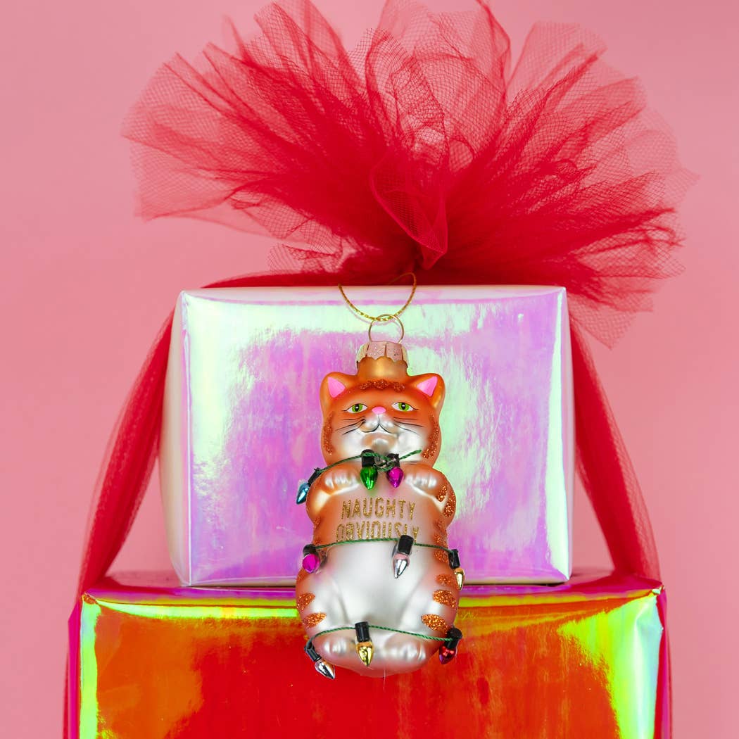 Ornament - Funny Cat Glass