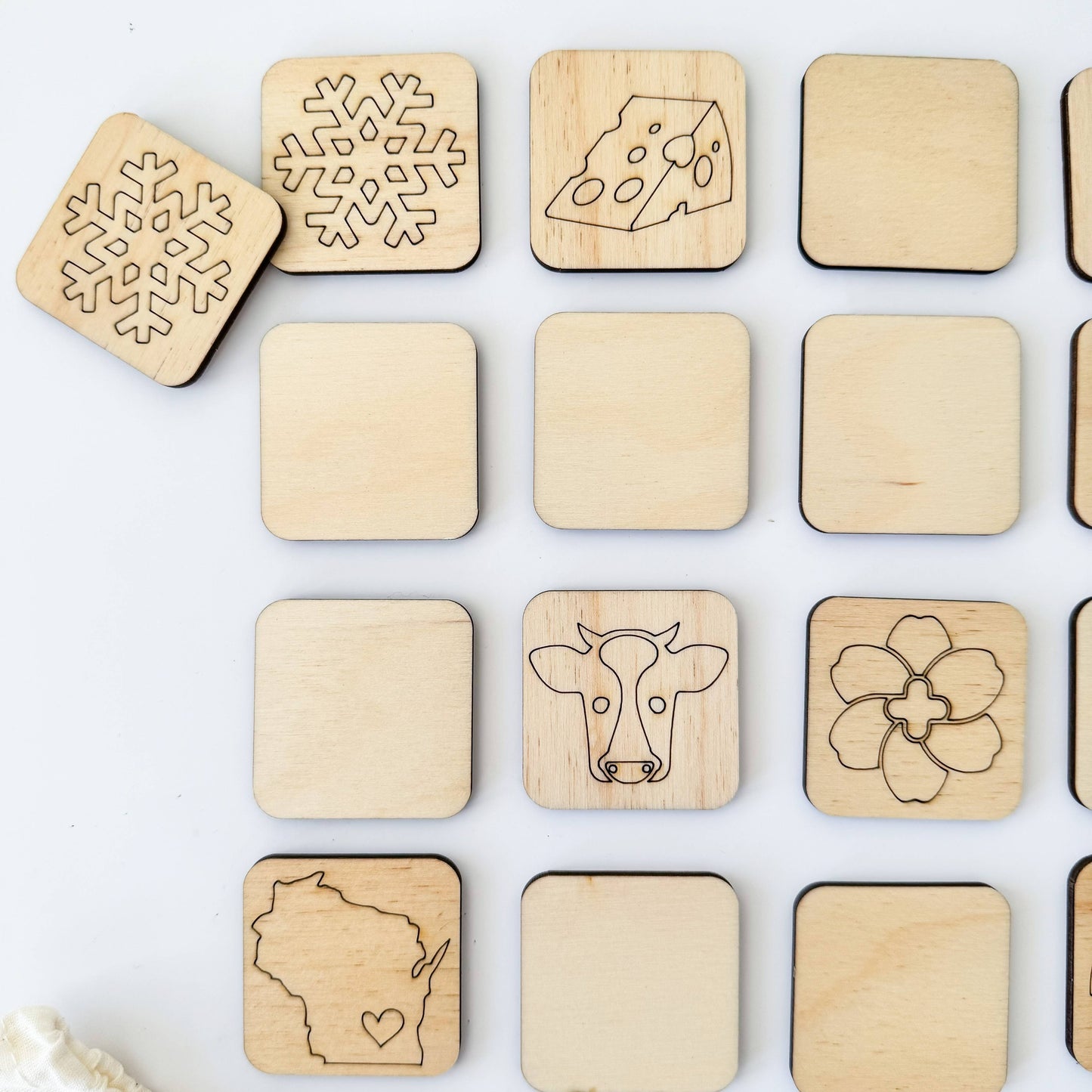 State Memory Matching Game - Wood Memory Game