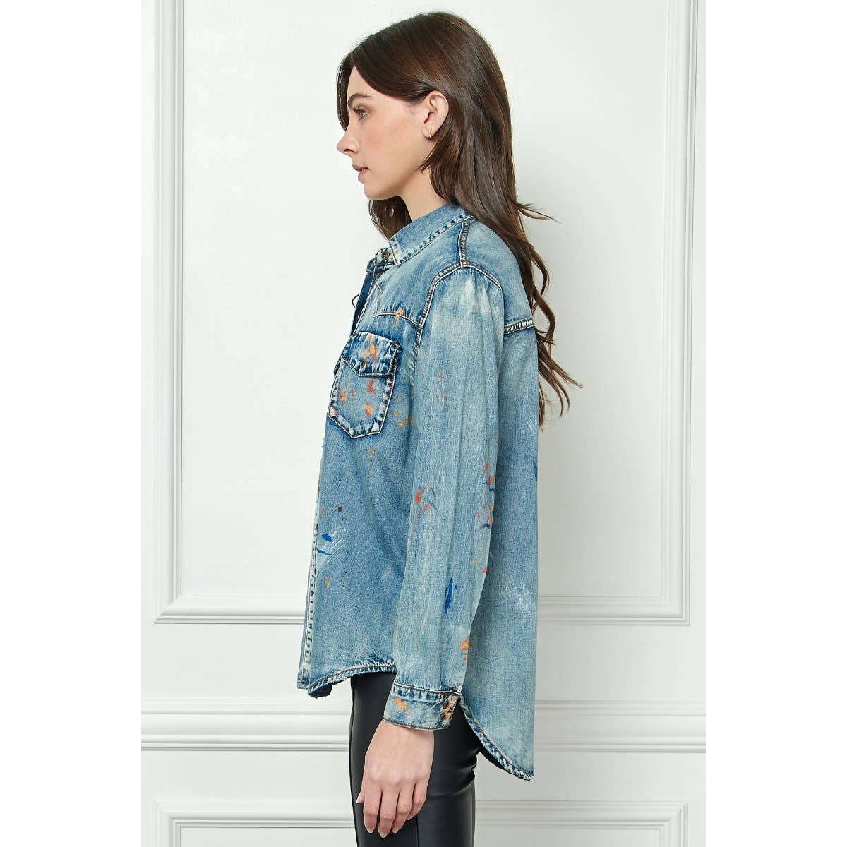 Shirt- Paint Splattered Denim Over