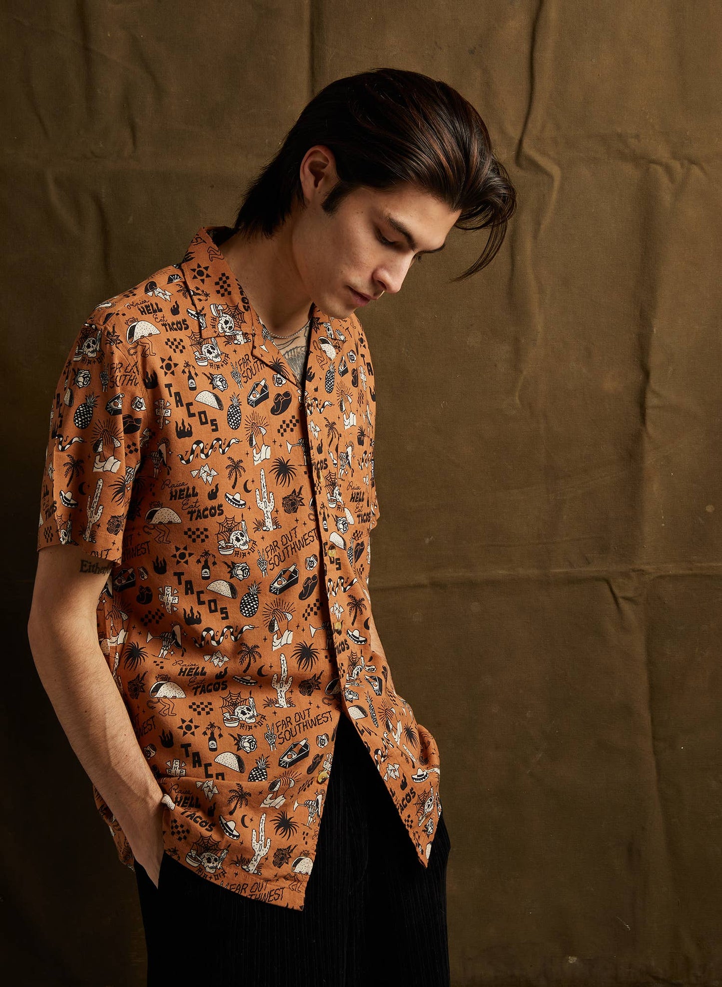 Raise Hell Eat Tacos Button Up Shirt