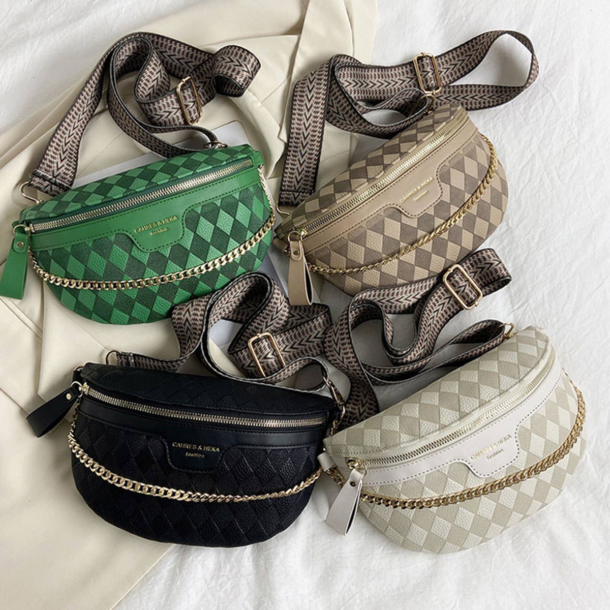 PYRAMID CHECK PU EVERYDAY BELT BAG