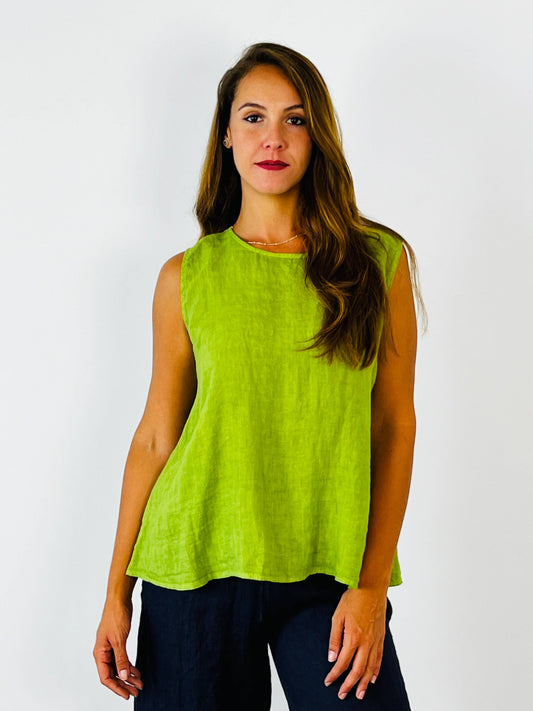 Tank - Sleeveless Button Down Linen