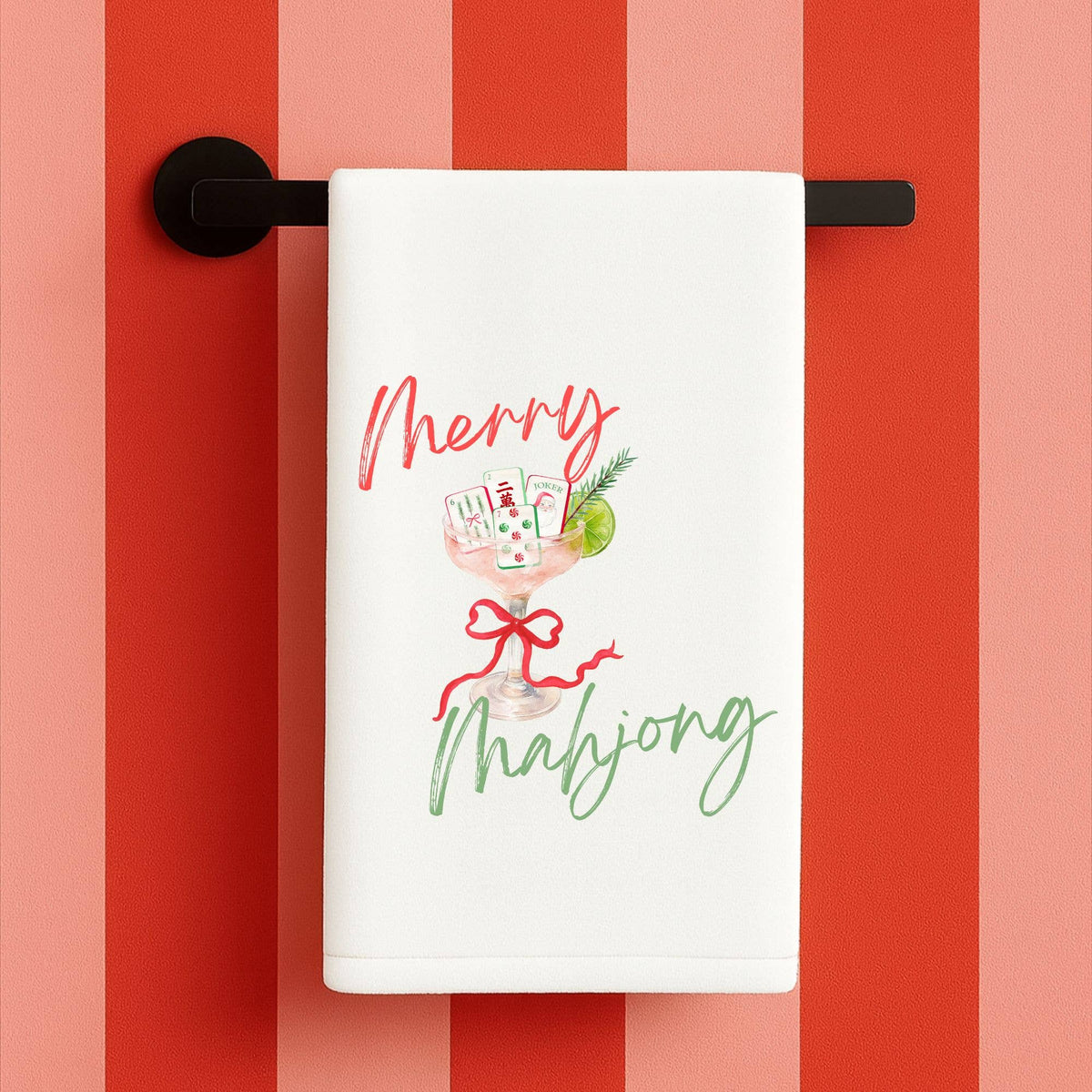 Tea Towel - Mahjong Christmas