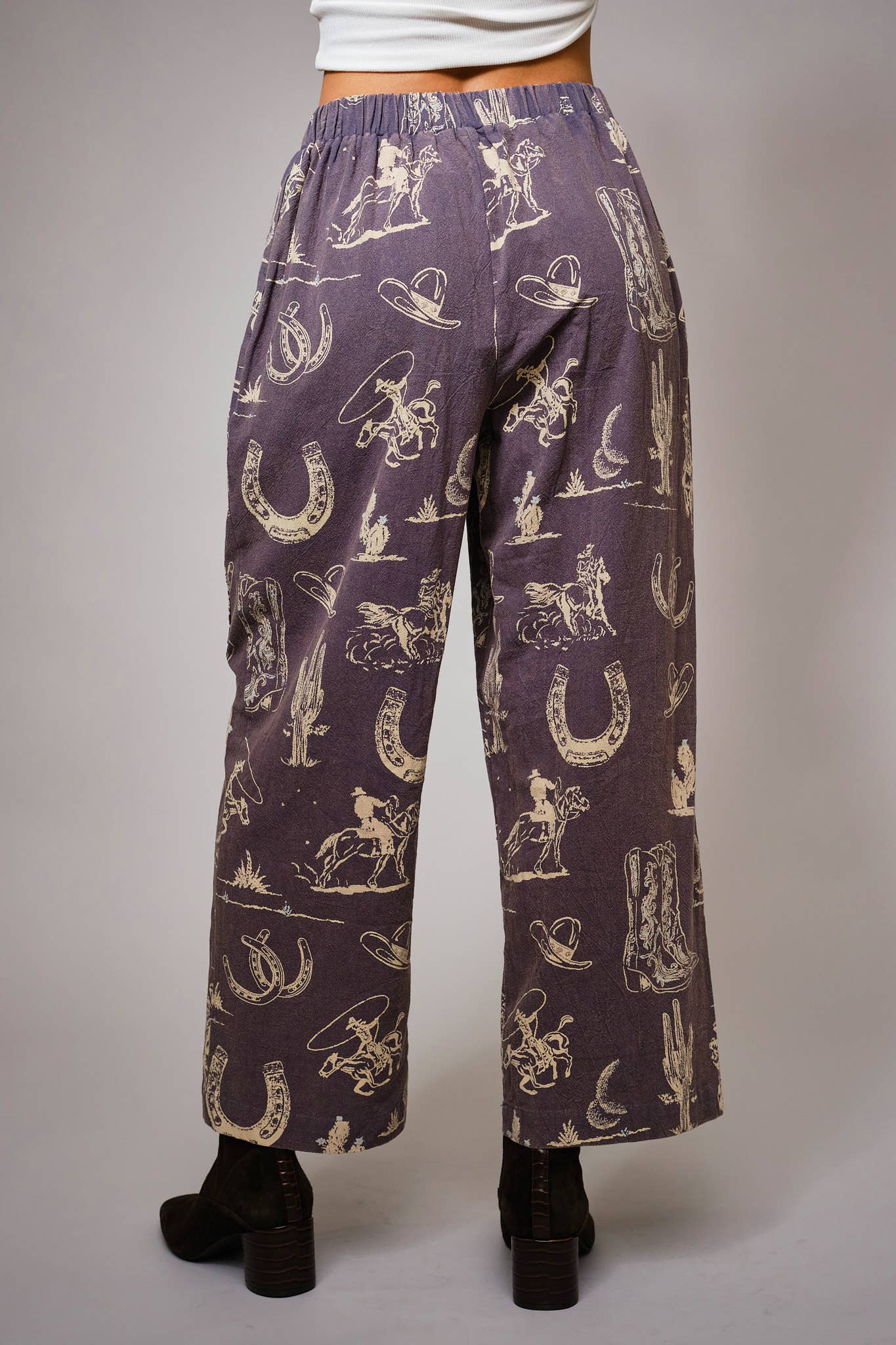 Pant- Western Motif Wide Leg