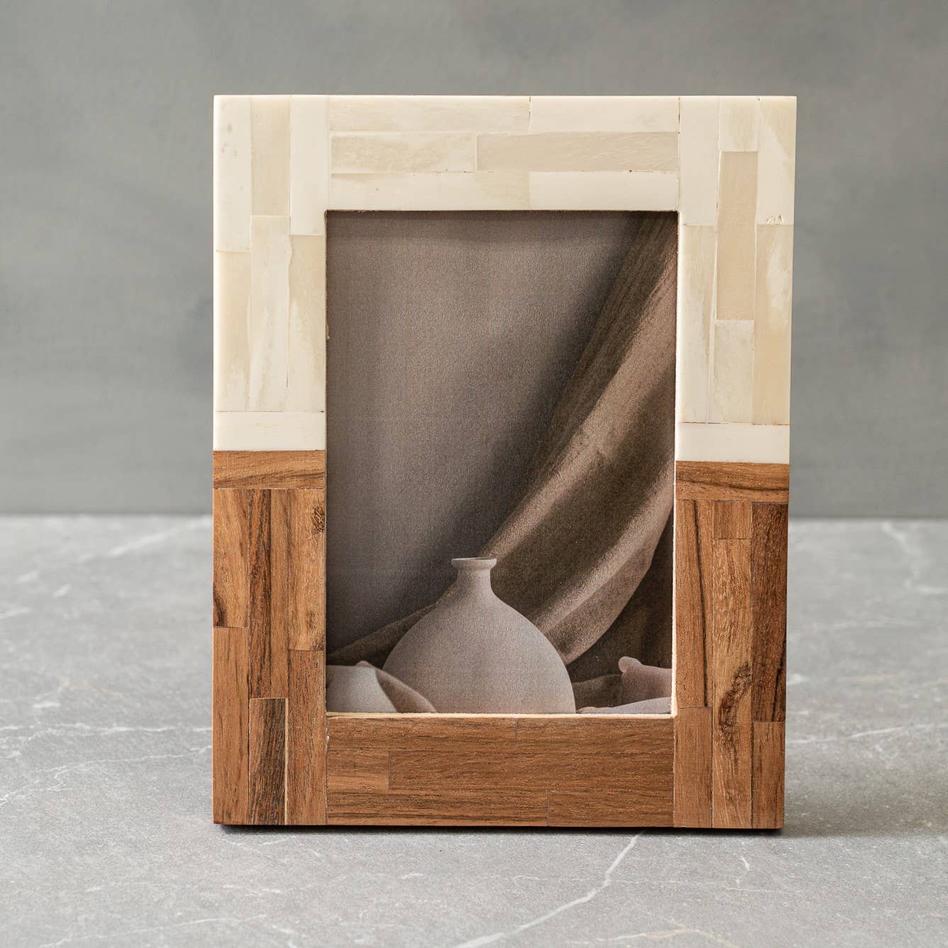 Photo Frame- Half Split Wood & Bone