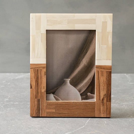 Photo Frame- Half Split Wood & Bone
