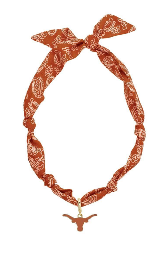 Bandana Scarf Necklace- Texas Longhorns