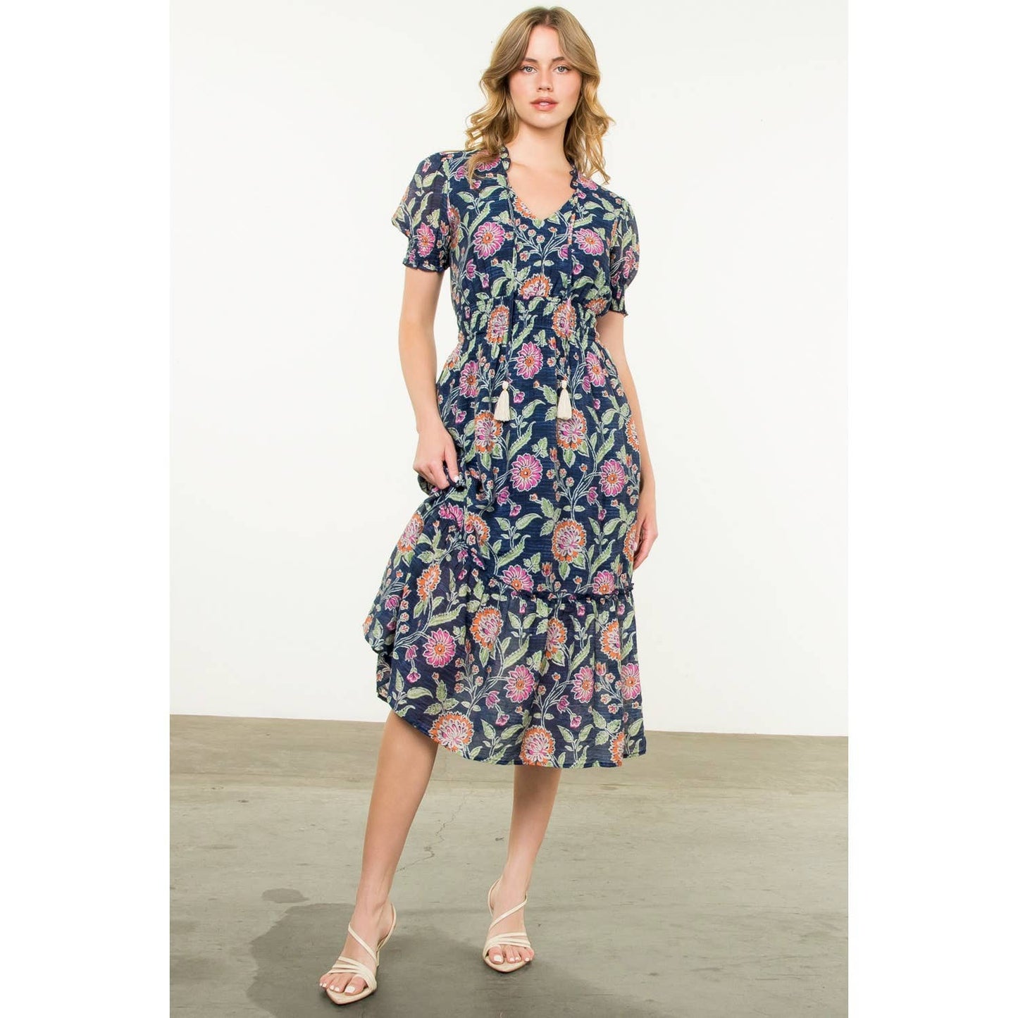 Short Sleeve Floral Maxi Dress