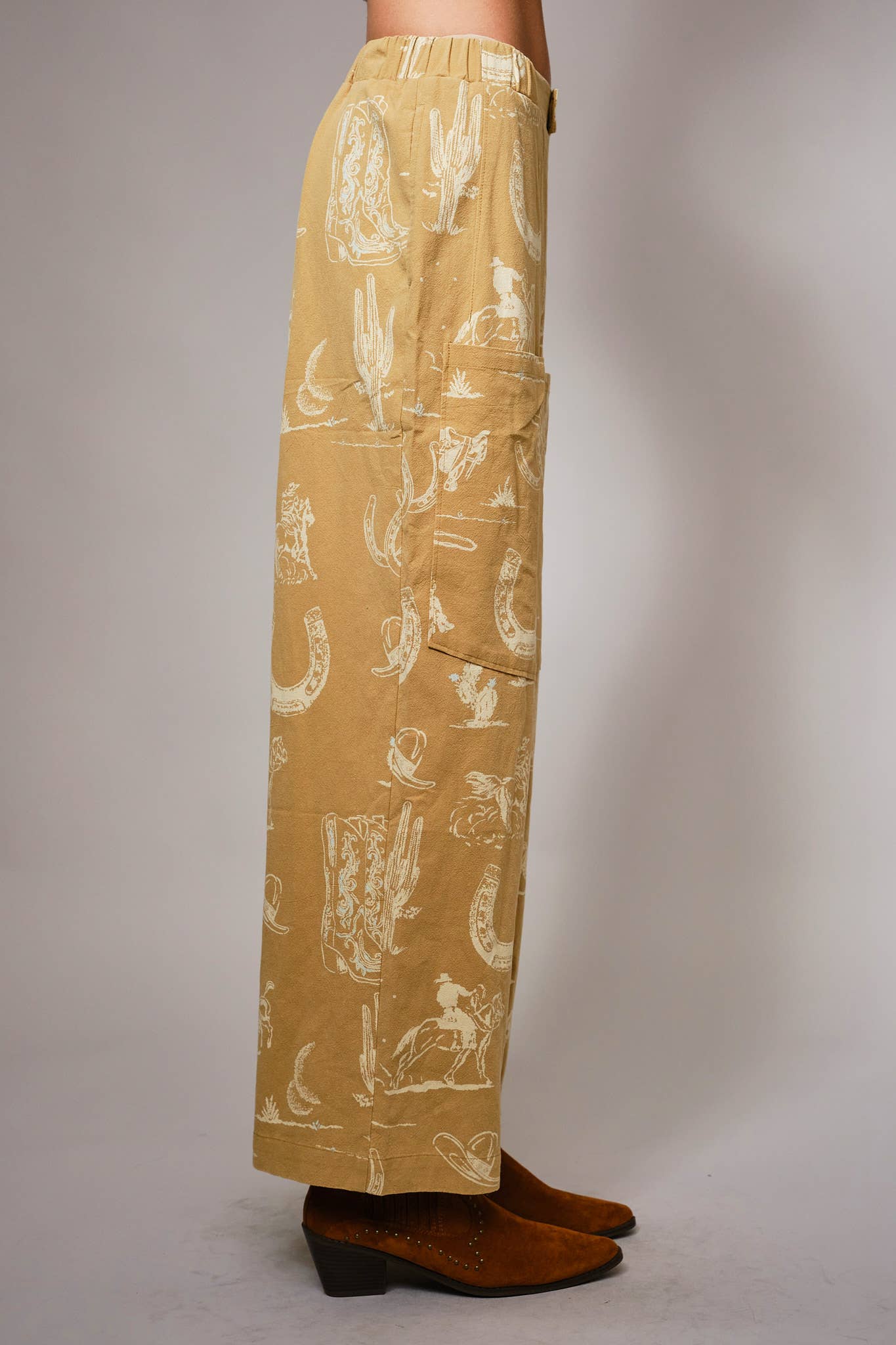Pant- Western Motif Wide Leg