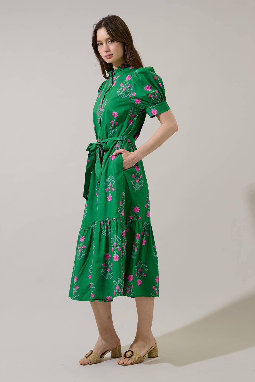 Dress - Saura Floral Giles Button Up