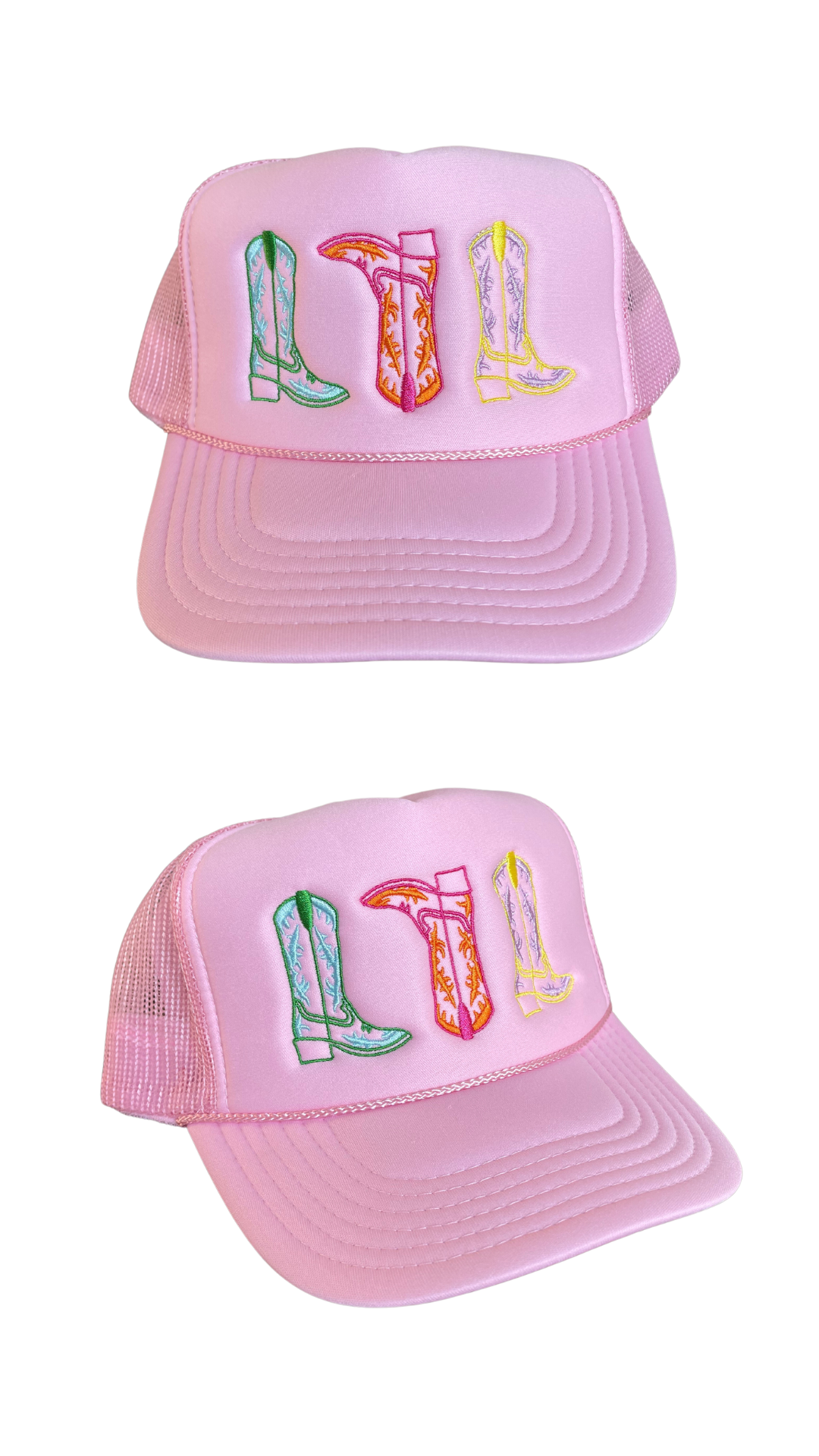 Hat - Colorful 3 Boot Embroidered