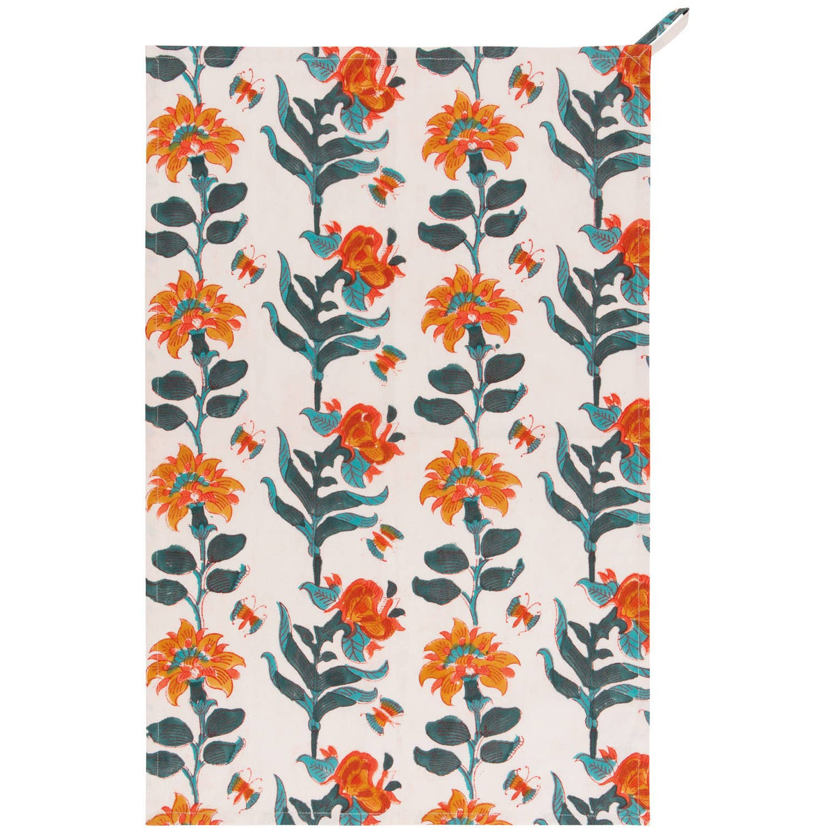 Tea Towel- Heirloom Marigold Block Print