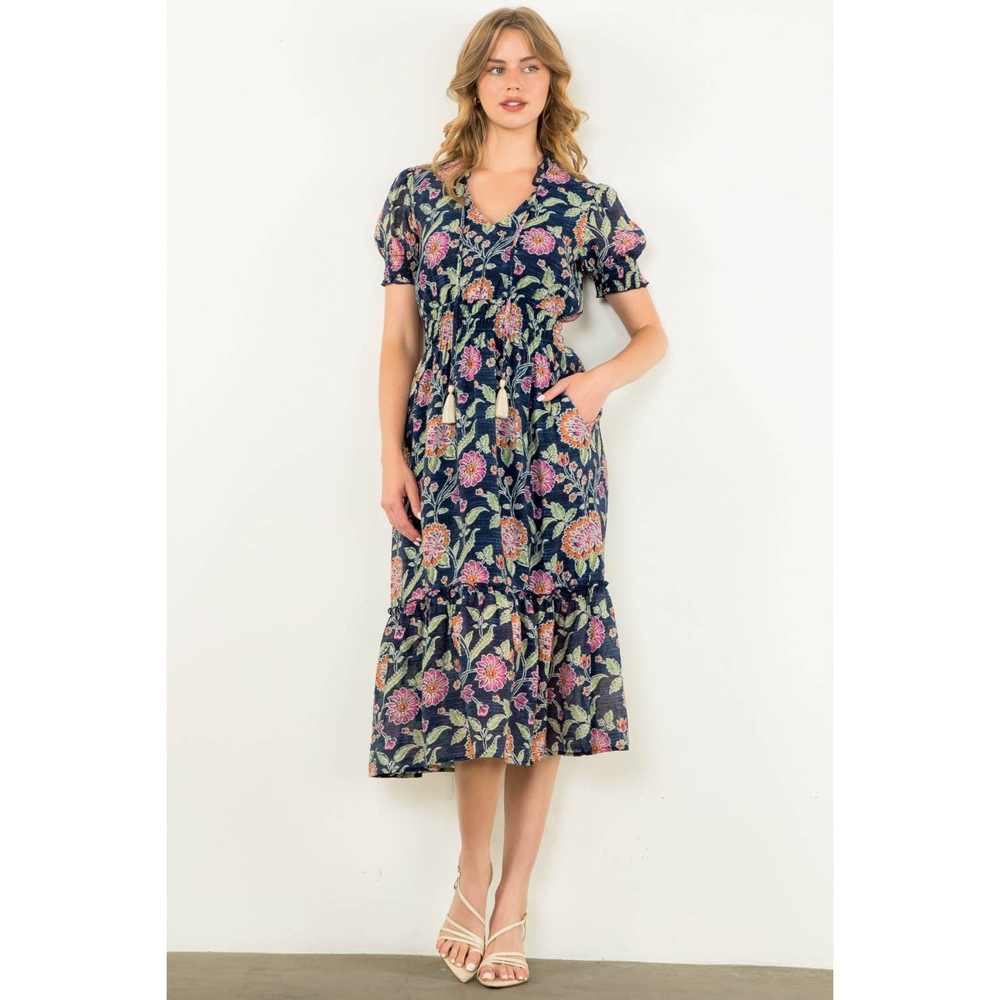 Short Sleeve Floral Maxi Dress