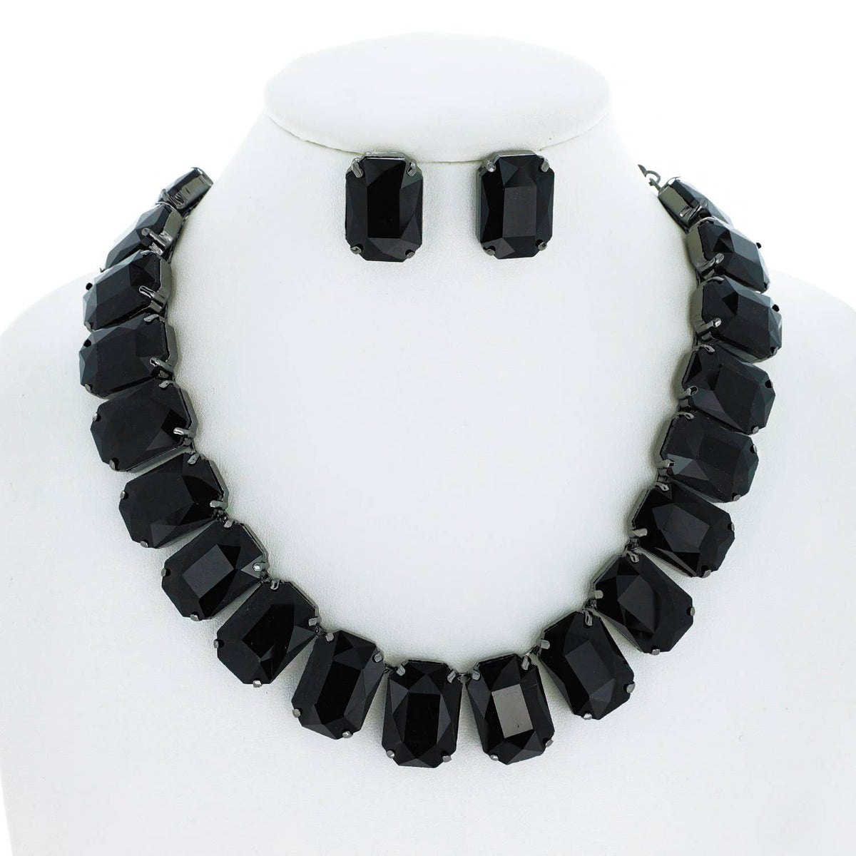 Necklace Set - Crystal Cut Collar with Matching Earring