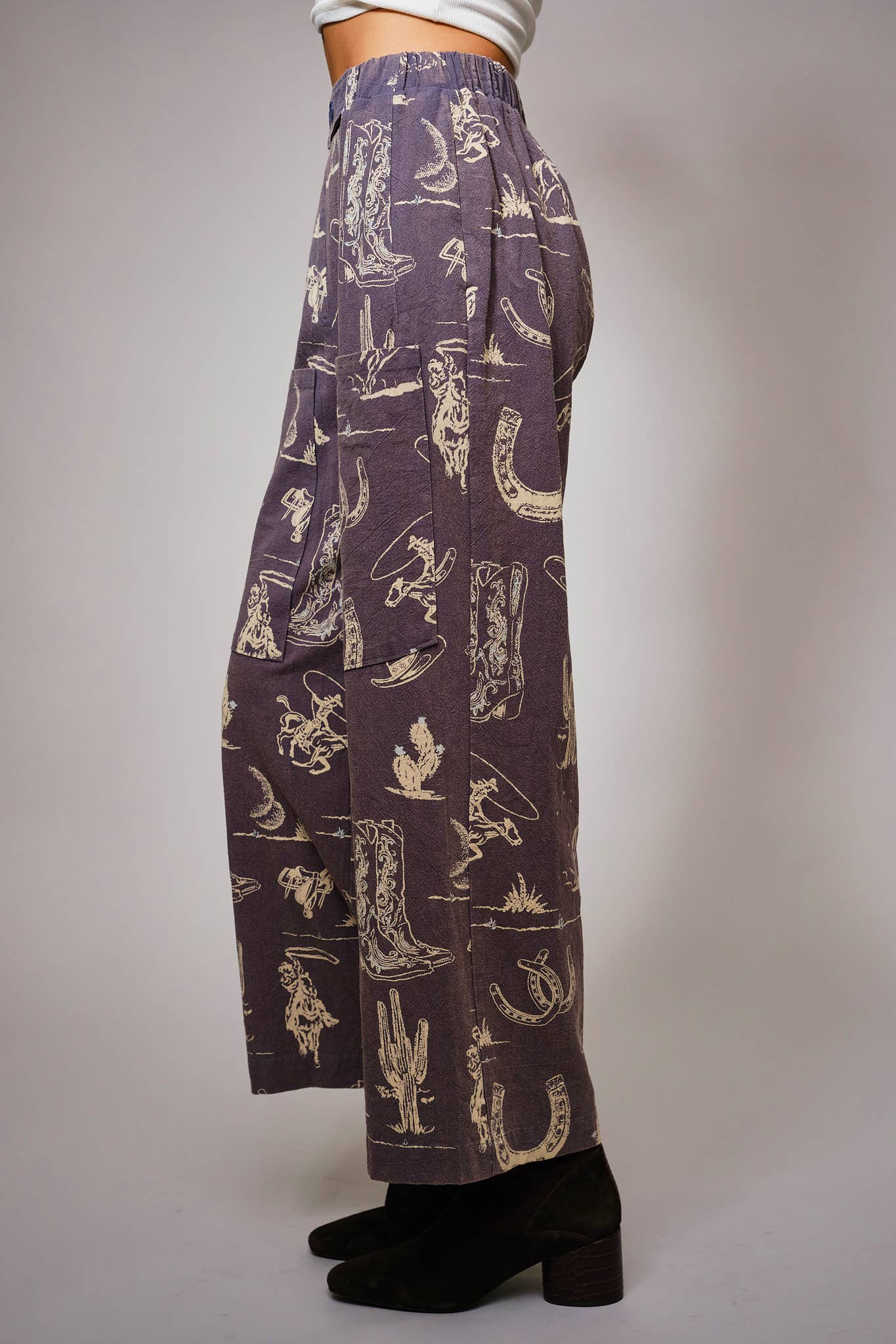 Pant- Western Motif Wide Leg
