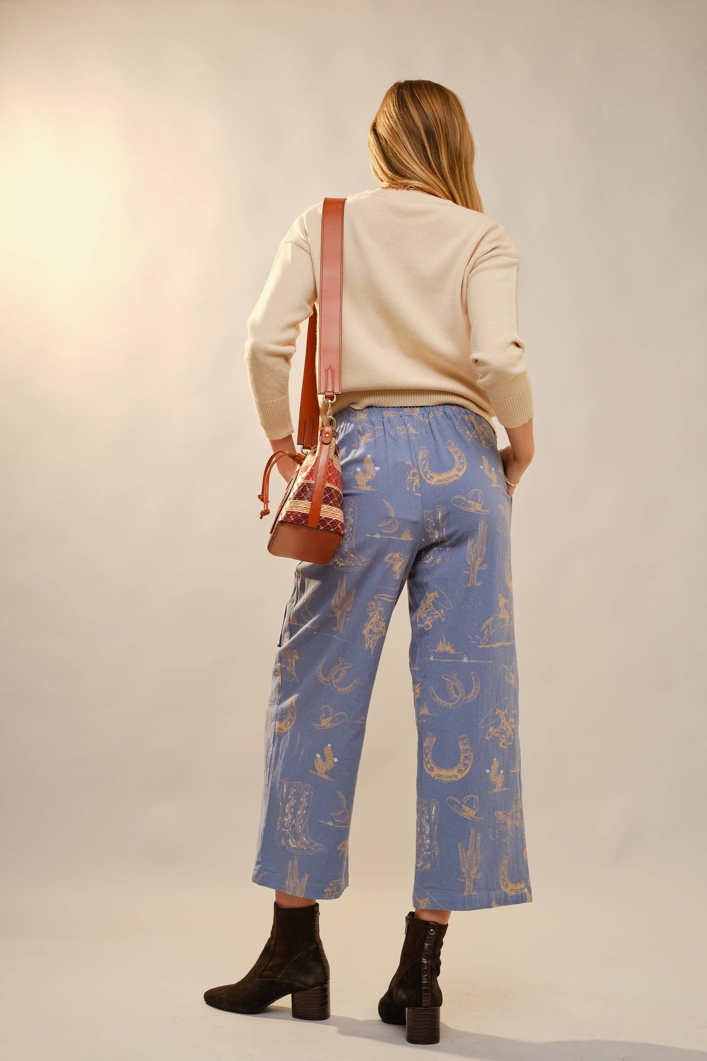 Pant- Western Motif Wide Leg