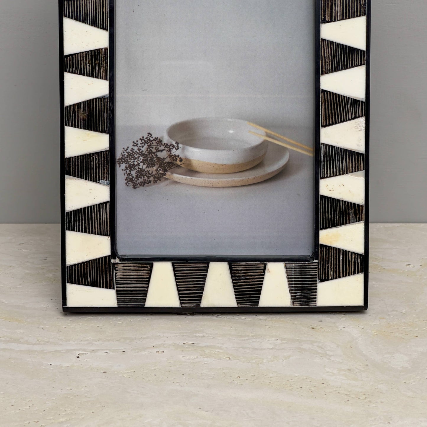 Photo Frame- Black Fish Horn & Bone
