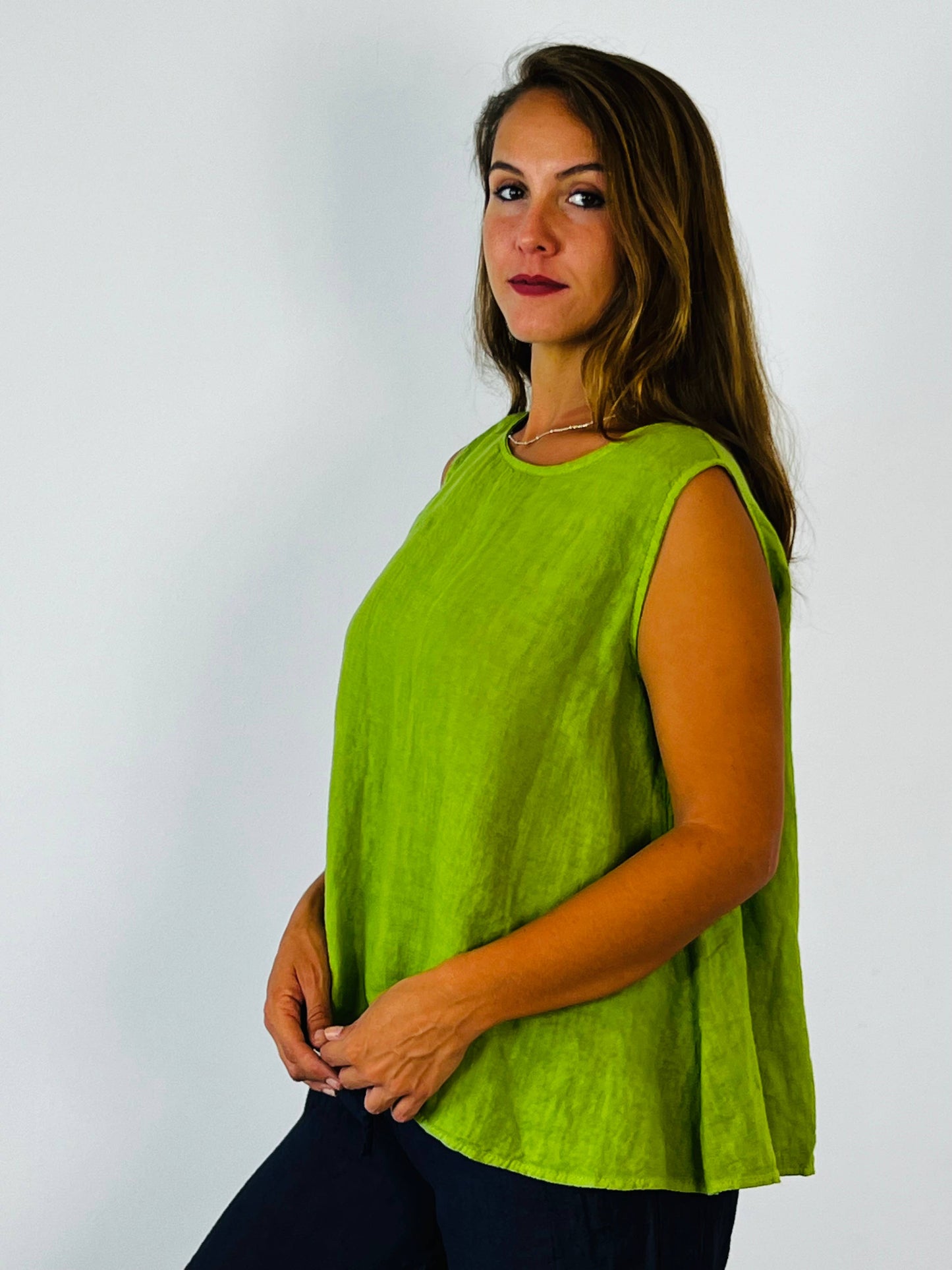 Tank - Sleeveless Button Down Linen