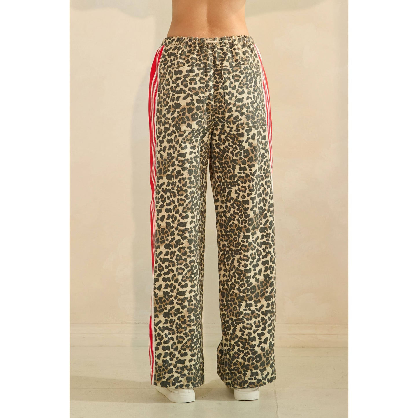 Pants- Leopard Sport Striped Wide Legged