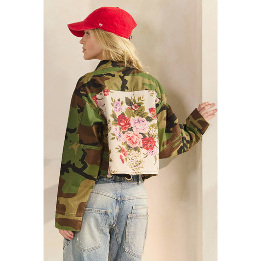 Jacket- Camo/Floral Patch