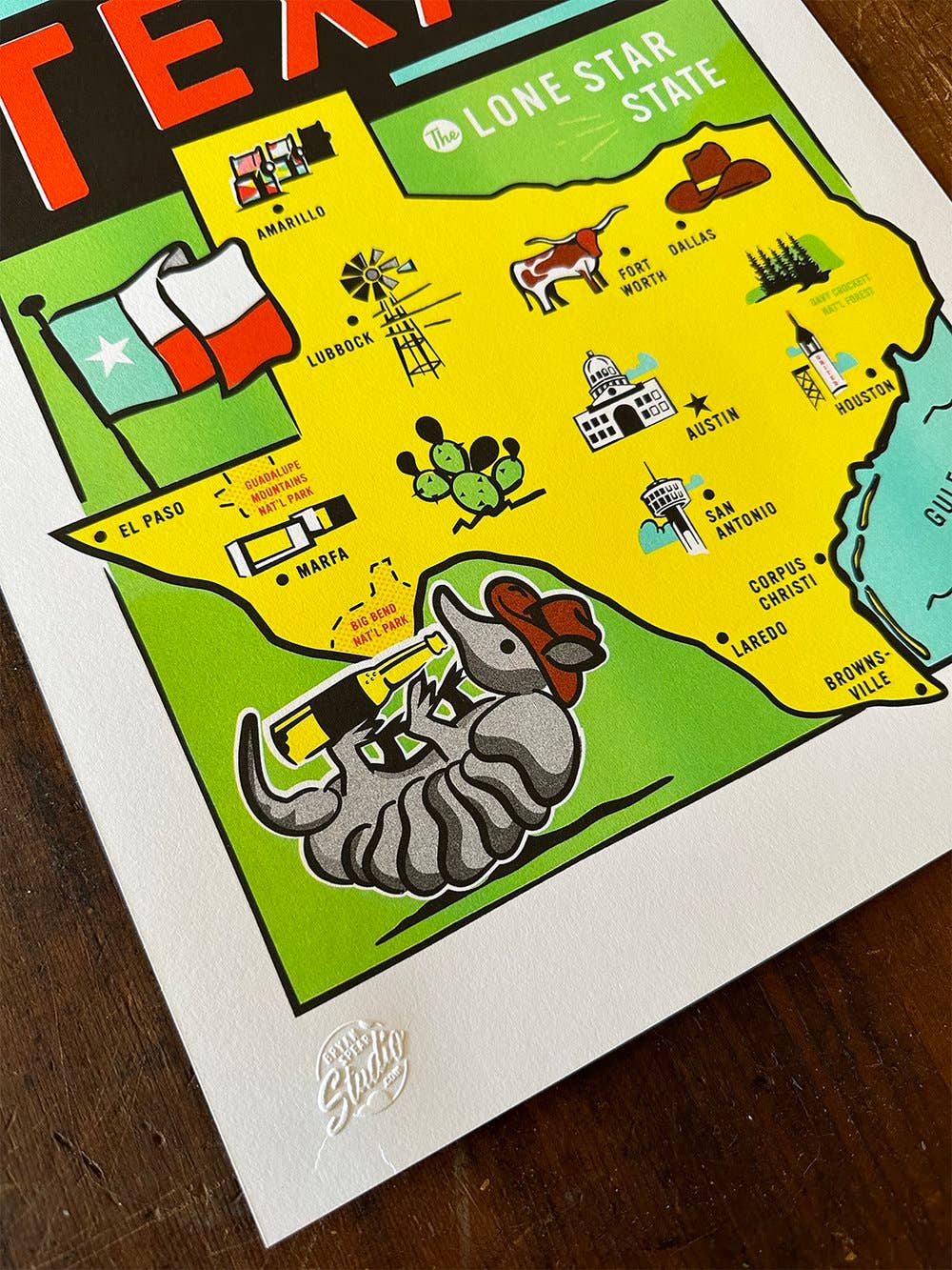 Texas Cities Digital Print