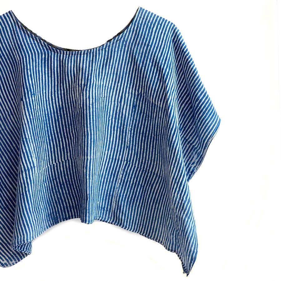 Classic Blue Cotton Silk Croptop