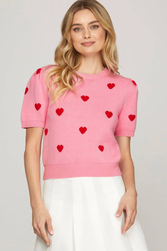 Sweater- Short Sleeve Heart