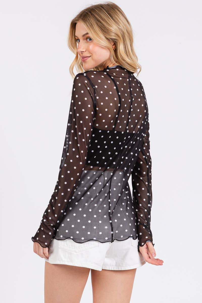 Mesh Top- Polka Dot
