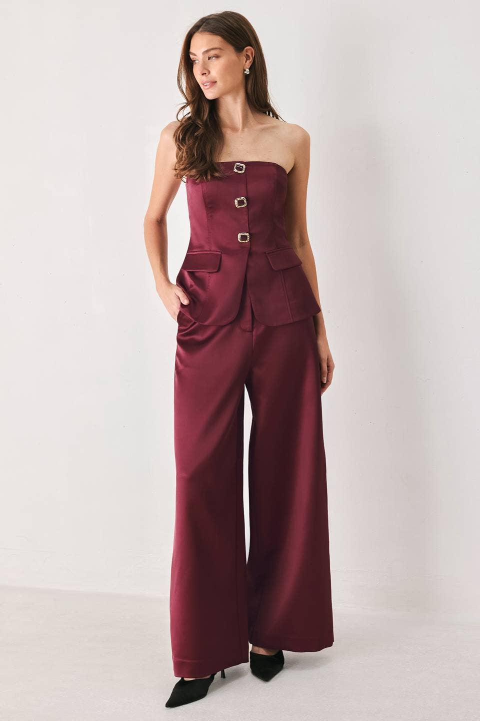 Set- Burgundy Rhinestone Tuxedo